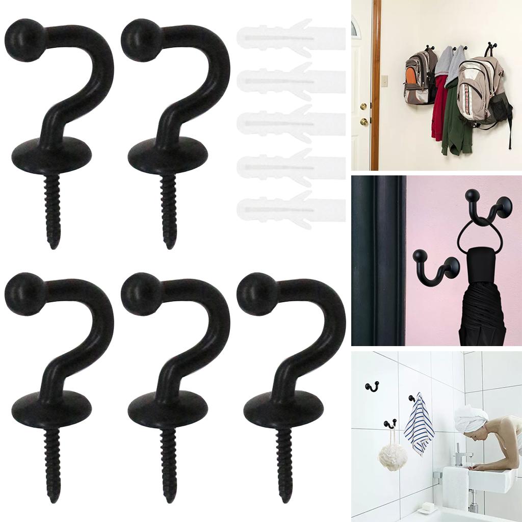 Wall Mounted Hook Coat Hats Towel Decorative Wall Hooks for Apartments 5pcs