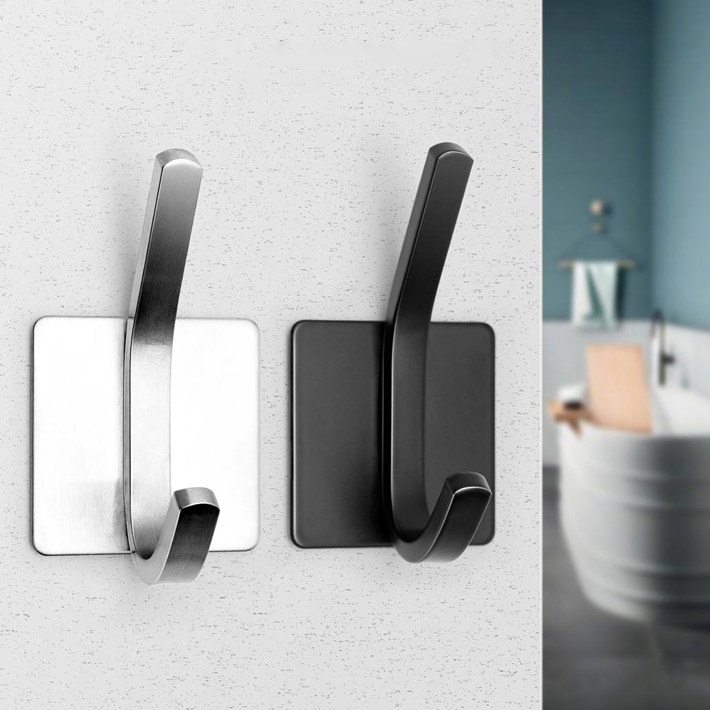 6pcs Hooks Towel Hooks Hanging Hooks for Kitchen Bathroom Home Accessories Silver