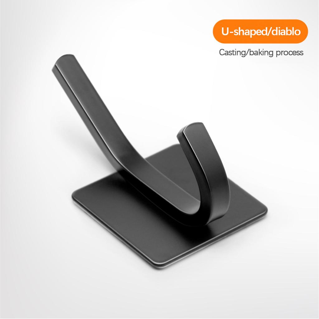 6pcs Hooks Towel Hooks Hanging Hooks for Kitchen Bathroom Home Accessories Black