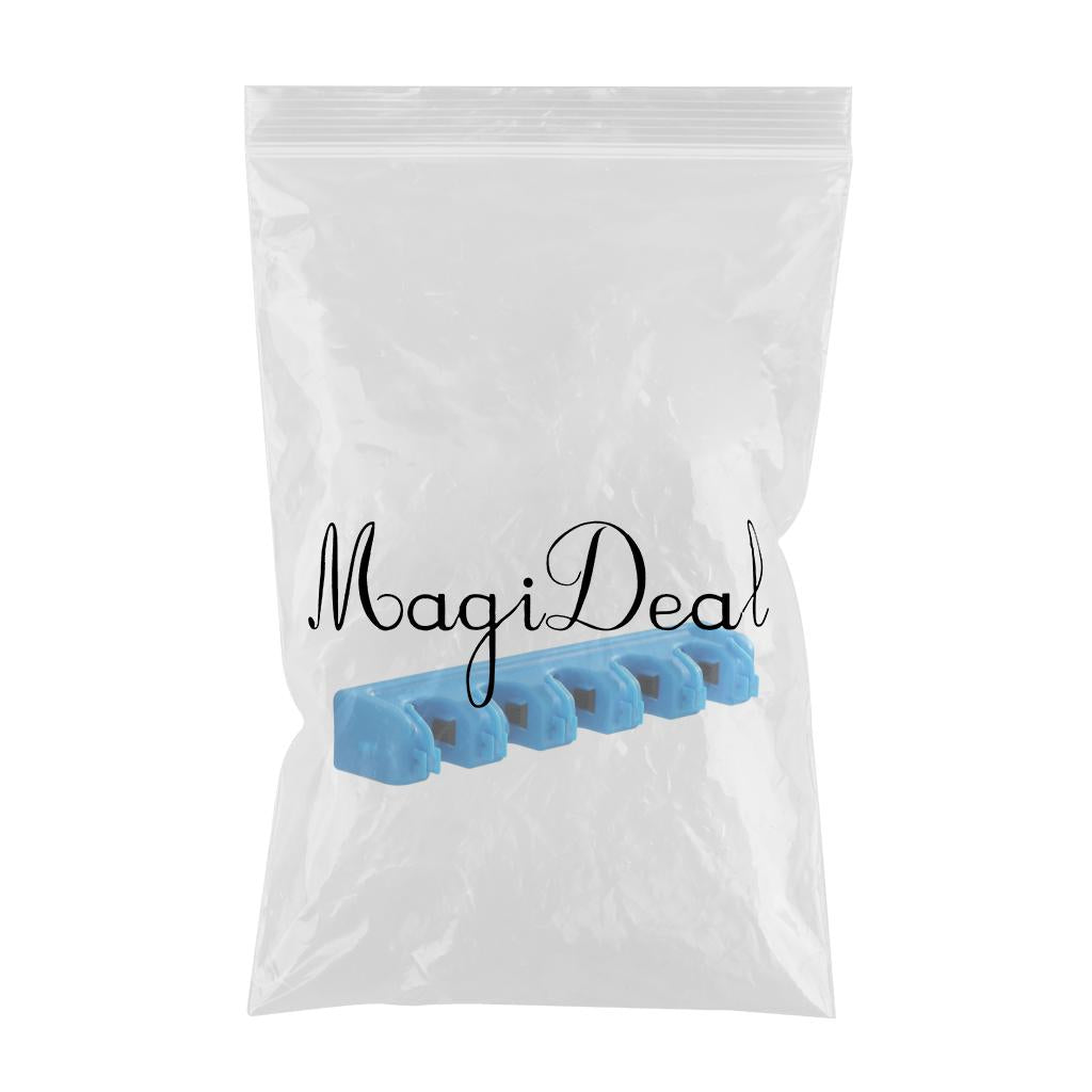 Plastic Mop Holder 5 Slots 6 Hooks Dusters Household Bathroom Accessories Blue
