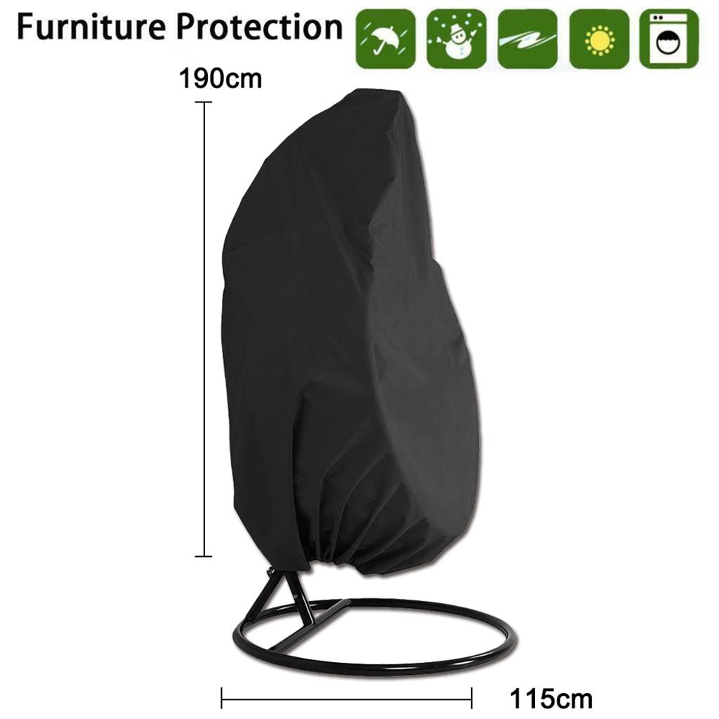 Egg Chair Cover Stand Lightweight Waterproof Seat for Outdoor Garden Balcony 190x115cm