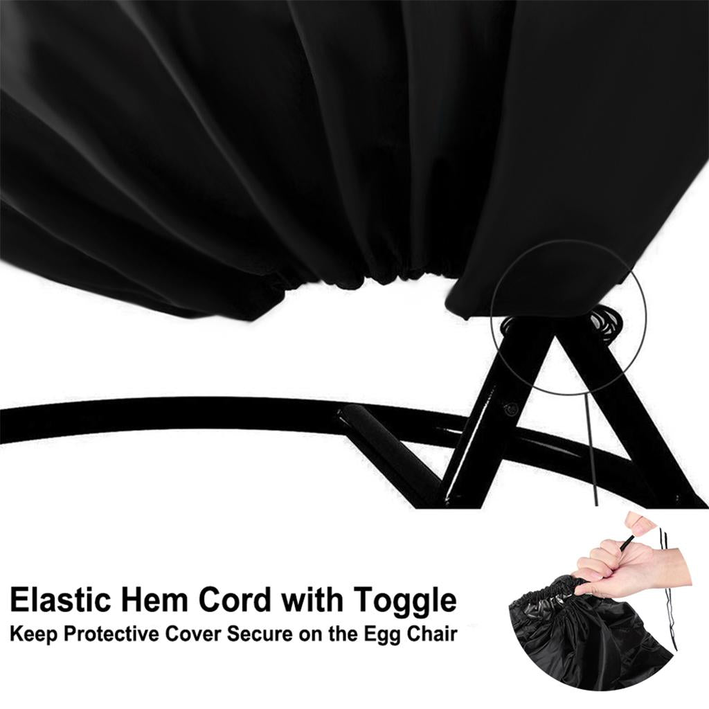 Egg Chair Cover Stand Lightweight Waterproof Seat for Outdoor Garden Balcony 190x115cm