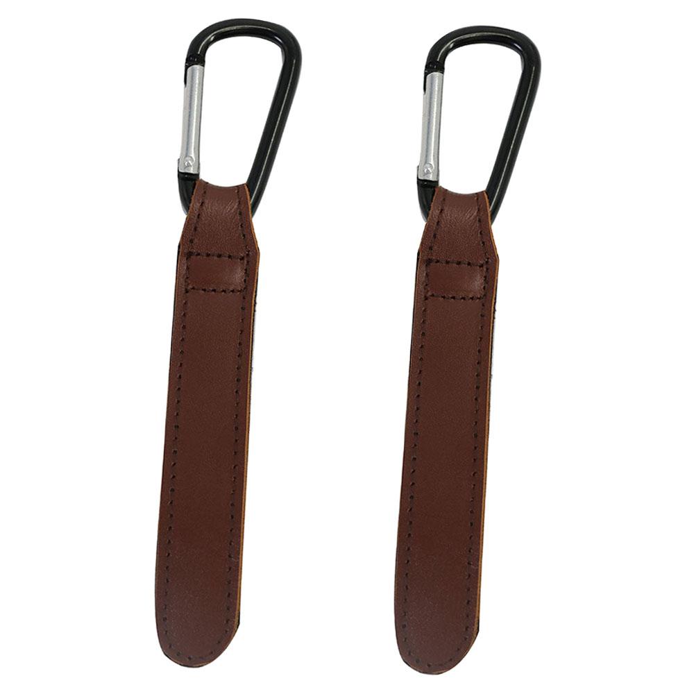 2 x Stroller Hooks Strap Hang Rotatable convenient for Buggy Mommy brown