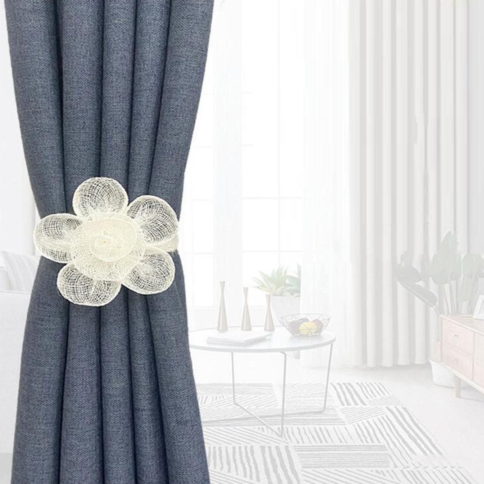 2 Pcs Household Rope Curtain Tiebacks Home Office Decoration for Living Room White