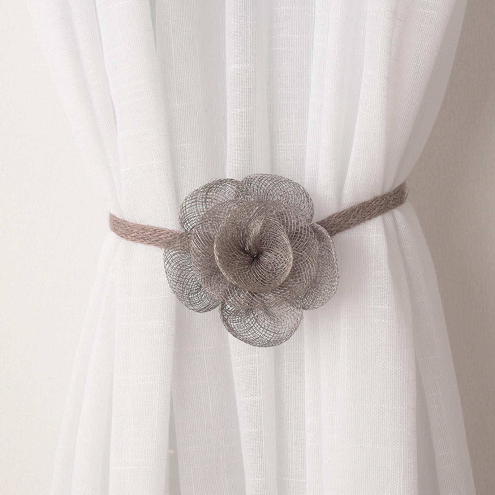 2 Pcs Household Rope Curtain Tiebacks Home Office Decoration for Living Room Light Gray