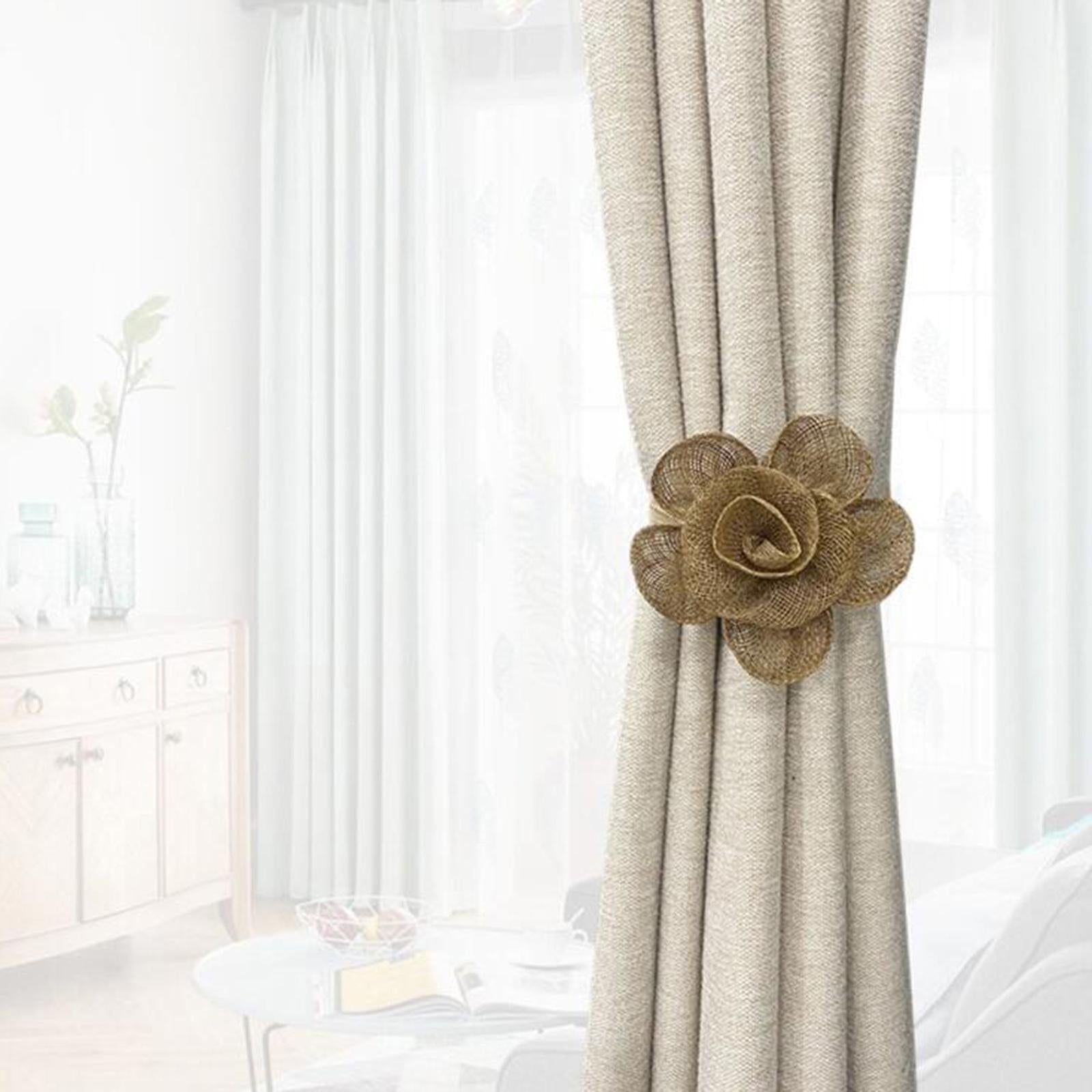 2 Pcs Household Rope Curtain Tiebacks Home Office Decoration for Living Room Dark Coffee