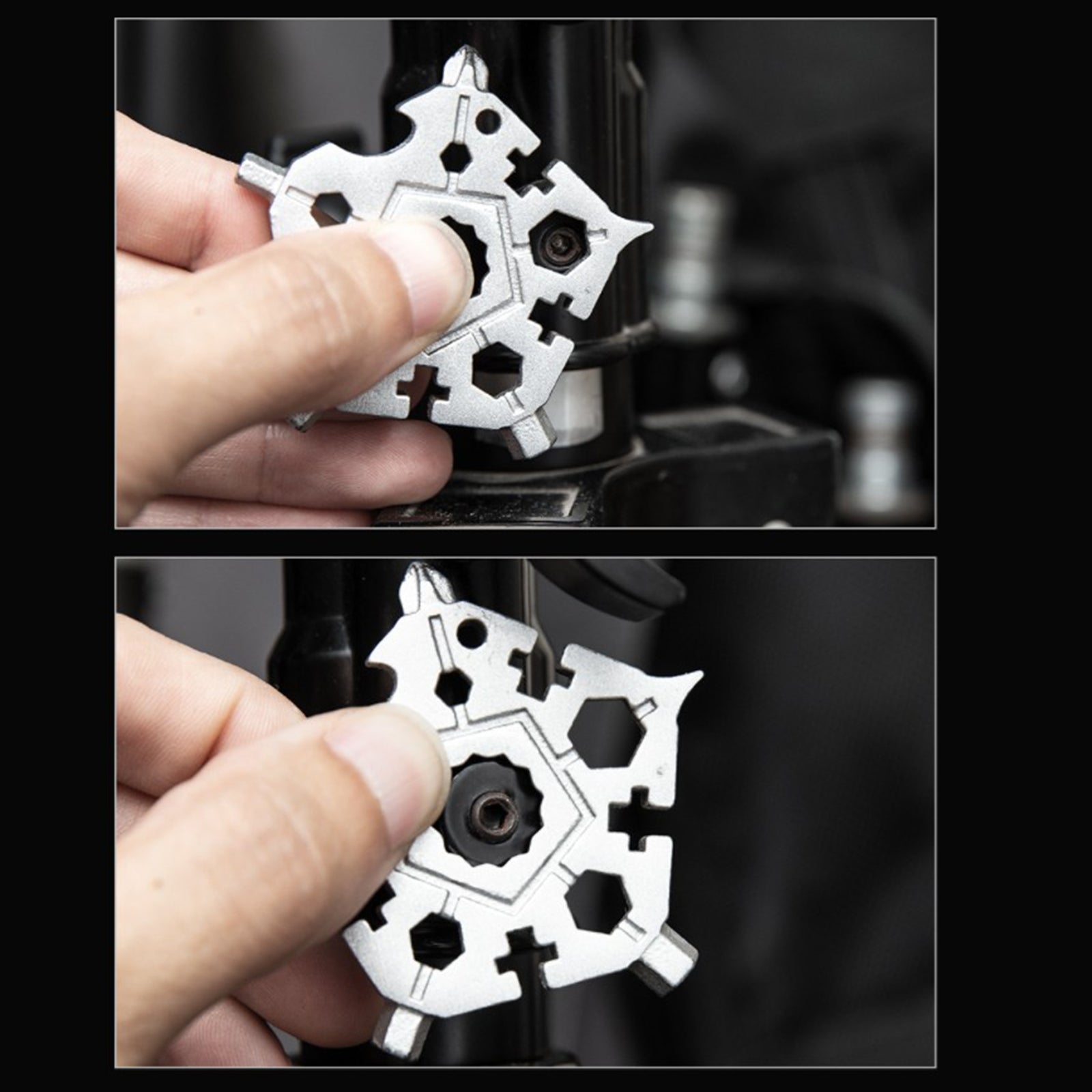 Multifunctional Wrench Repair Tools Snowflake for Camping Men Gift Silver