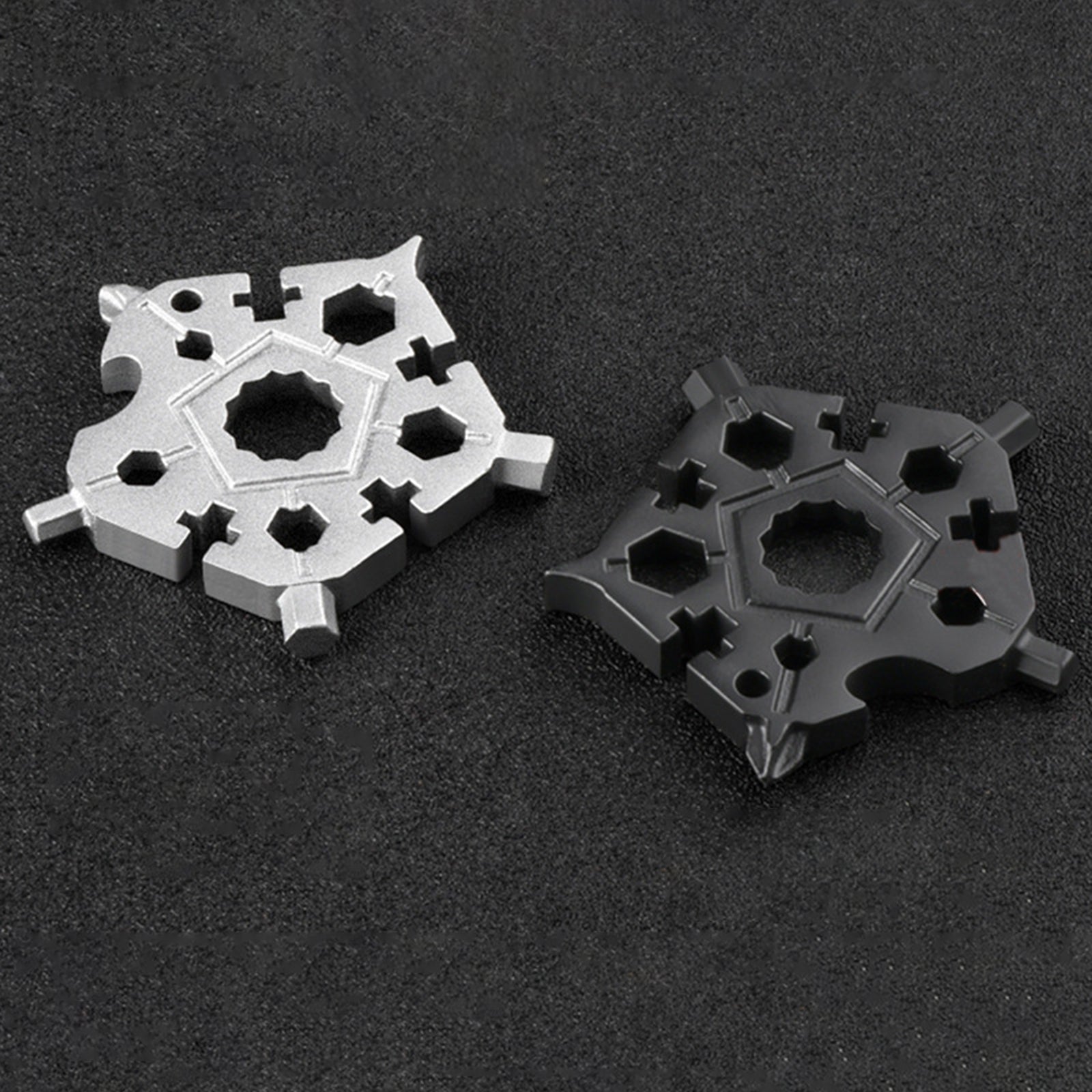 Multifunctional Wrench Repair Tools Snowflake for Camping Men Gift Silver