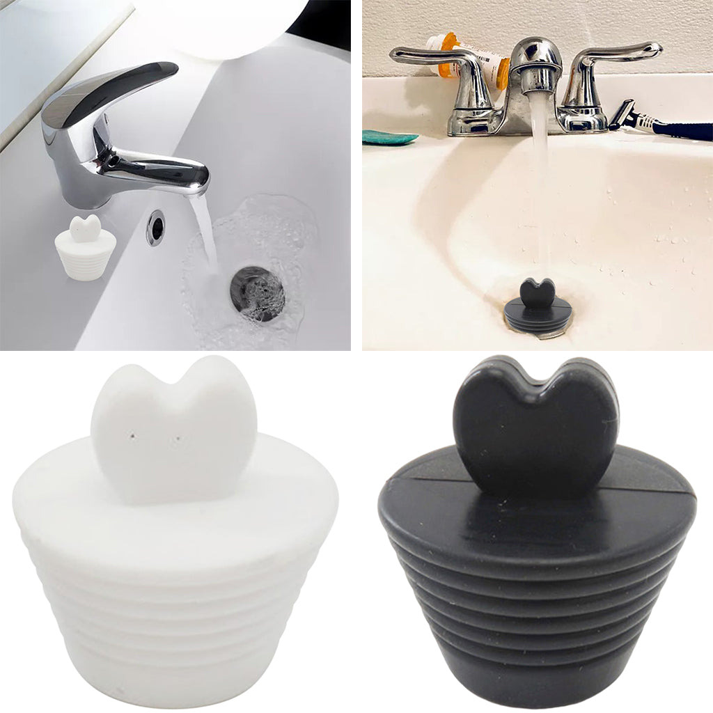 Silicone Bathtub Stopper Strainer Bathtub Plug Bath for Sink Bathroom Drains White