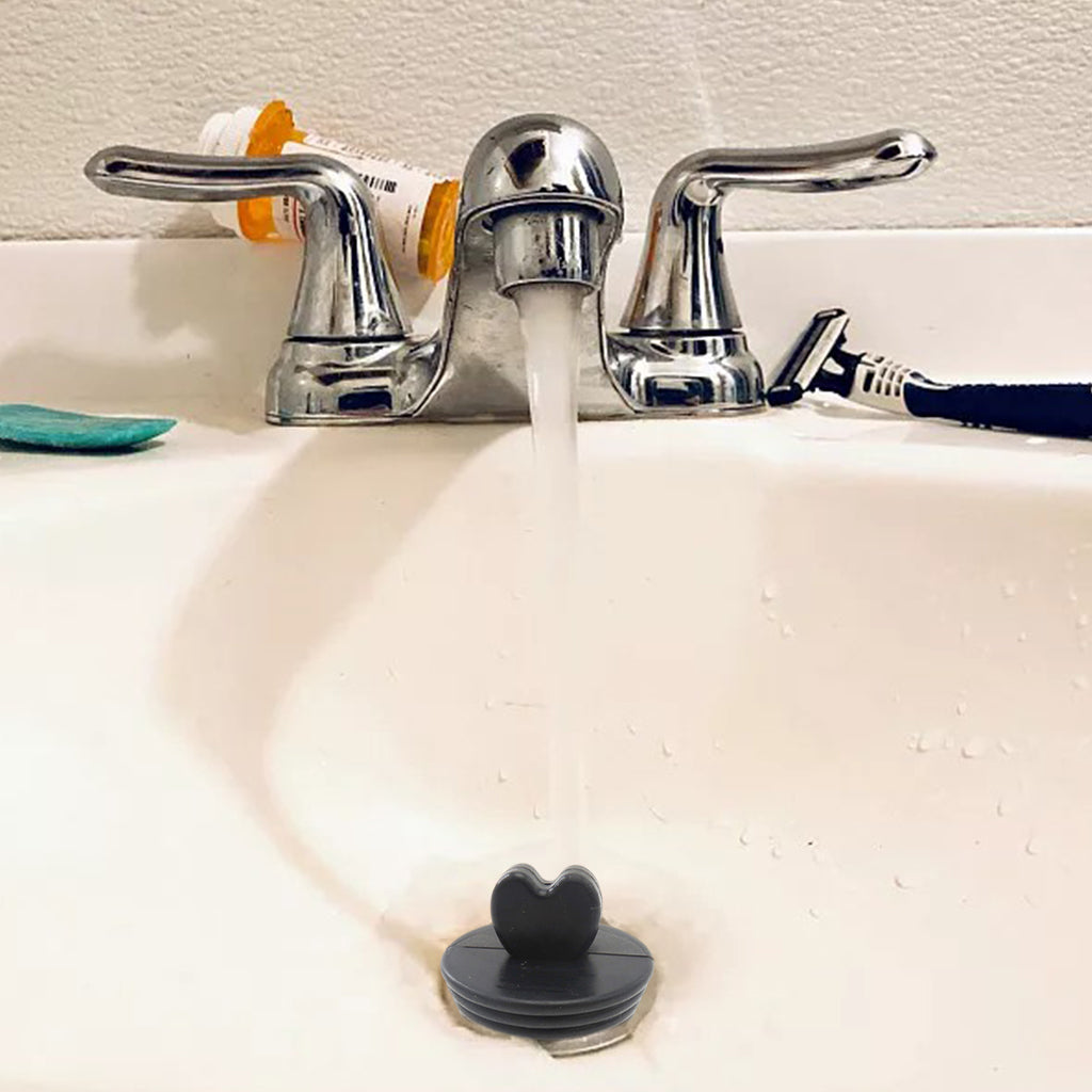 Silicone Bathtub Stopper Strainer Bathtub Plug Bath for Sink Bathroom Drains Black