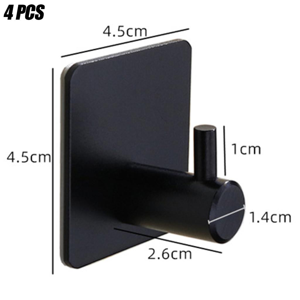 Matt Self-Adhesive Towel Hooks Punch Free Adhesive Hook Square for Bathrobe black style 1