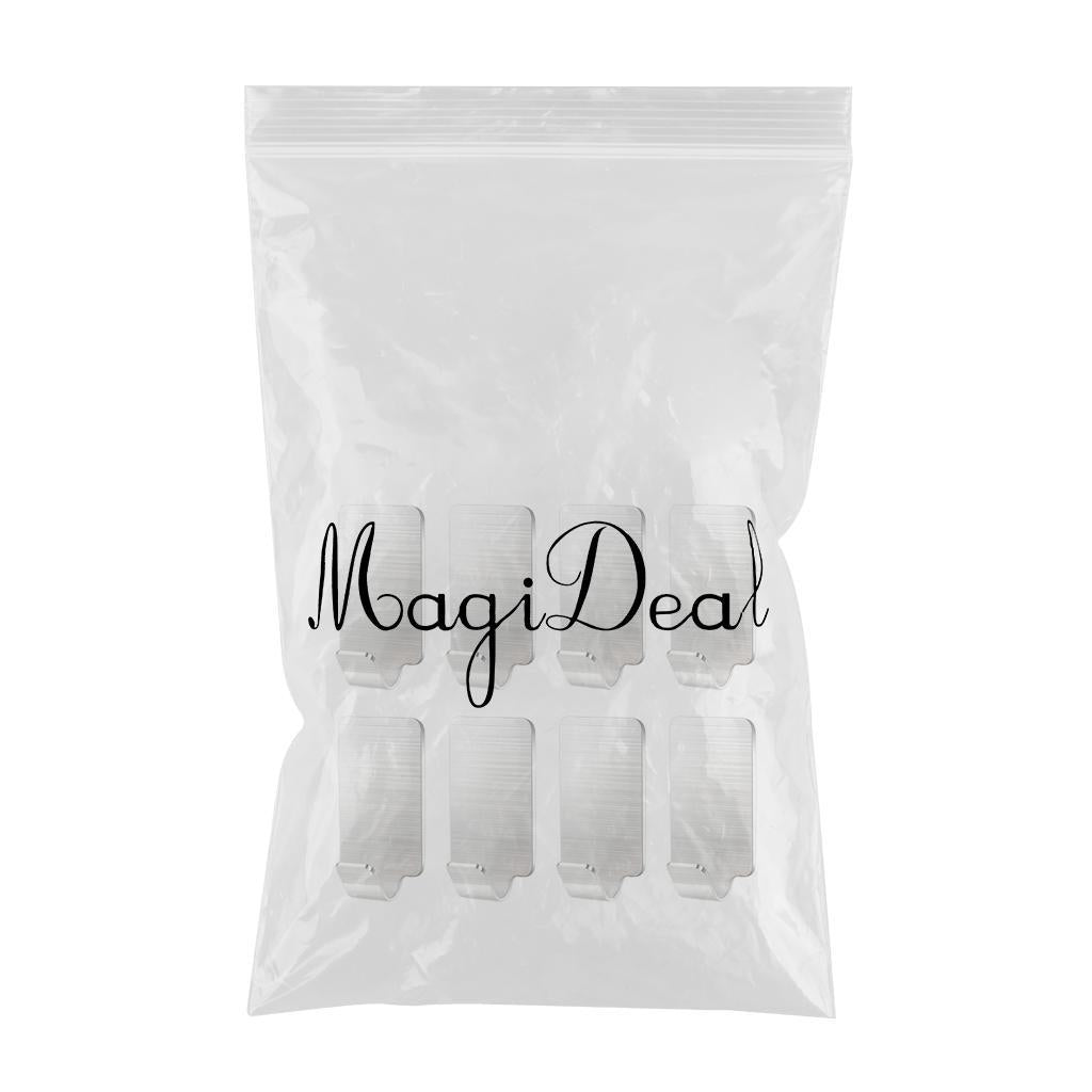Adhesive Hooks Wall Hangers Heavy Duty for Kitchen Office Bathroom 8 Pcs