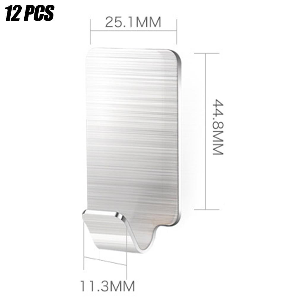 Adhesive Hooks Wall Hangers Heavy Duty for Kitchen Office Bathroom 12 Pcs