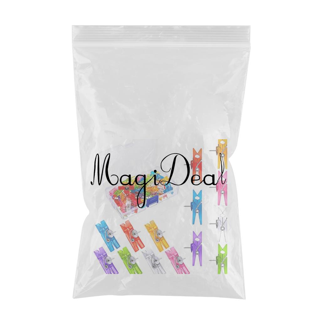 50-Pack Plastic Thumb Tacks Clips with Pushpins Multiple Functions Colorful