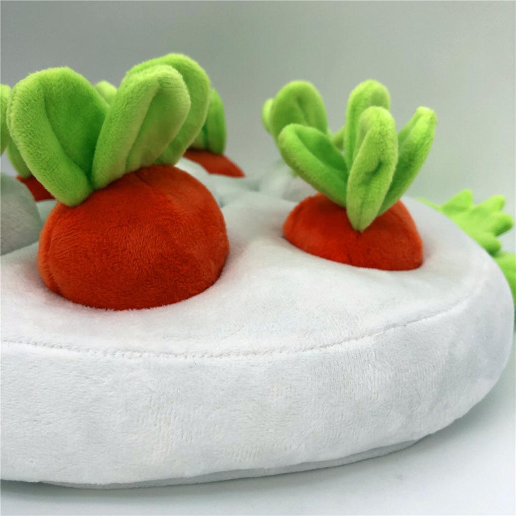 Creative Dog Vegetable Plush Toy Pull The Fruit Stuffed Toy for Dogs Cats White