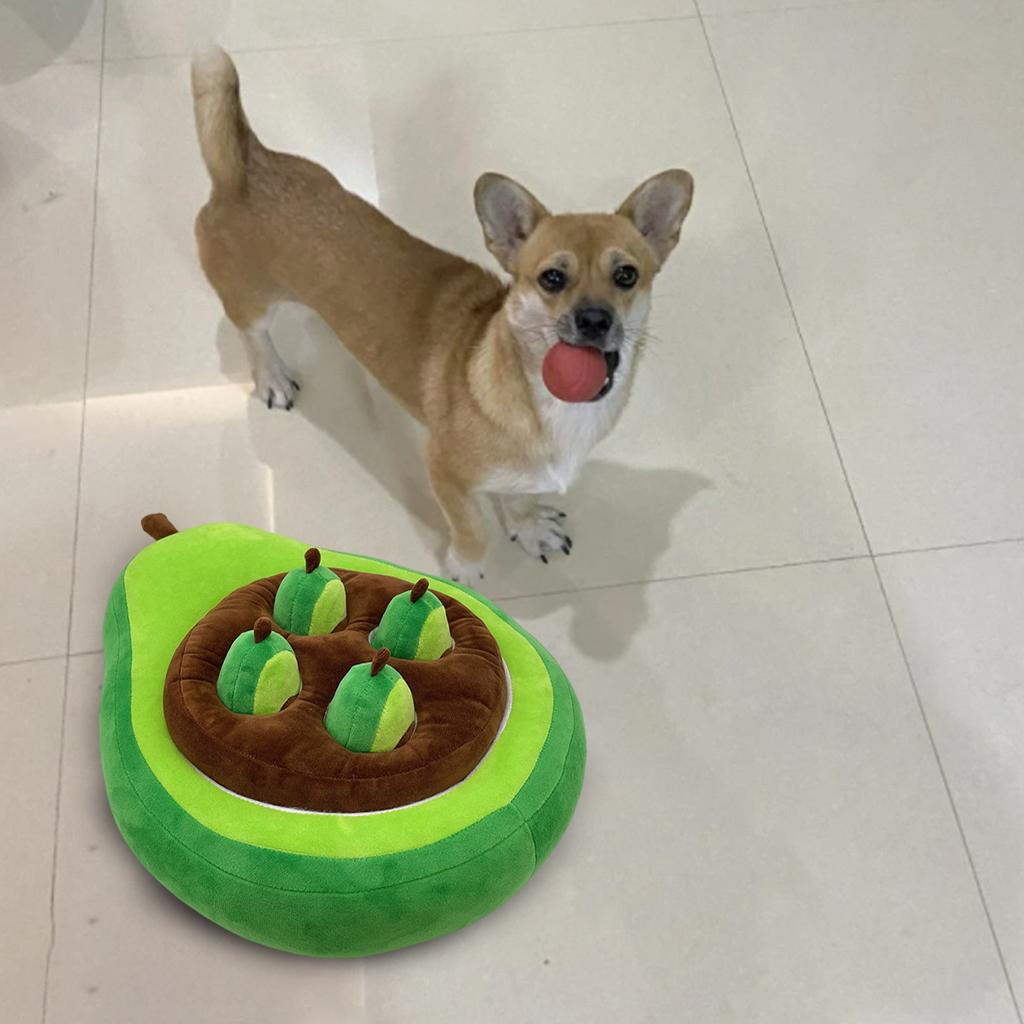 Creative Dog Vegetable Plush Toy Pull The Fruit Stuffed Toy for Dogs Cats Avocado