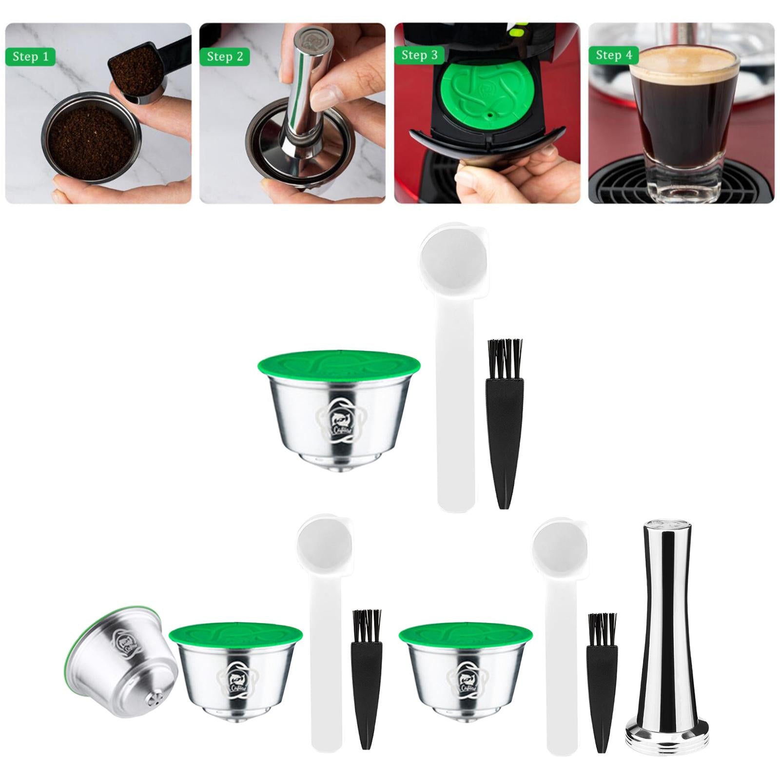Espresso Coffee Pod Capsules Cup with Brush Spoon Set for Gusto 9776 Edg466 with Brush Spoon