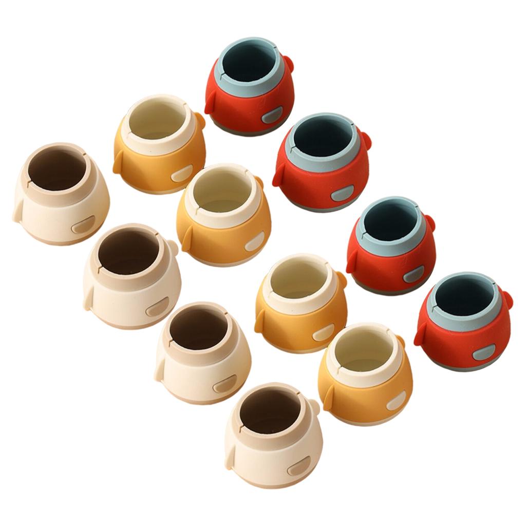 12Pcs Silicone Chair Leg Caps Set No Noise Non-Slip Protective Sleeve Covers