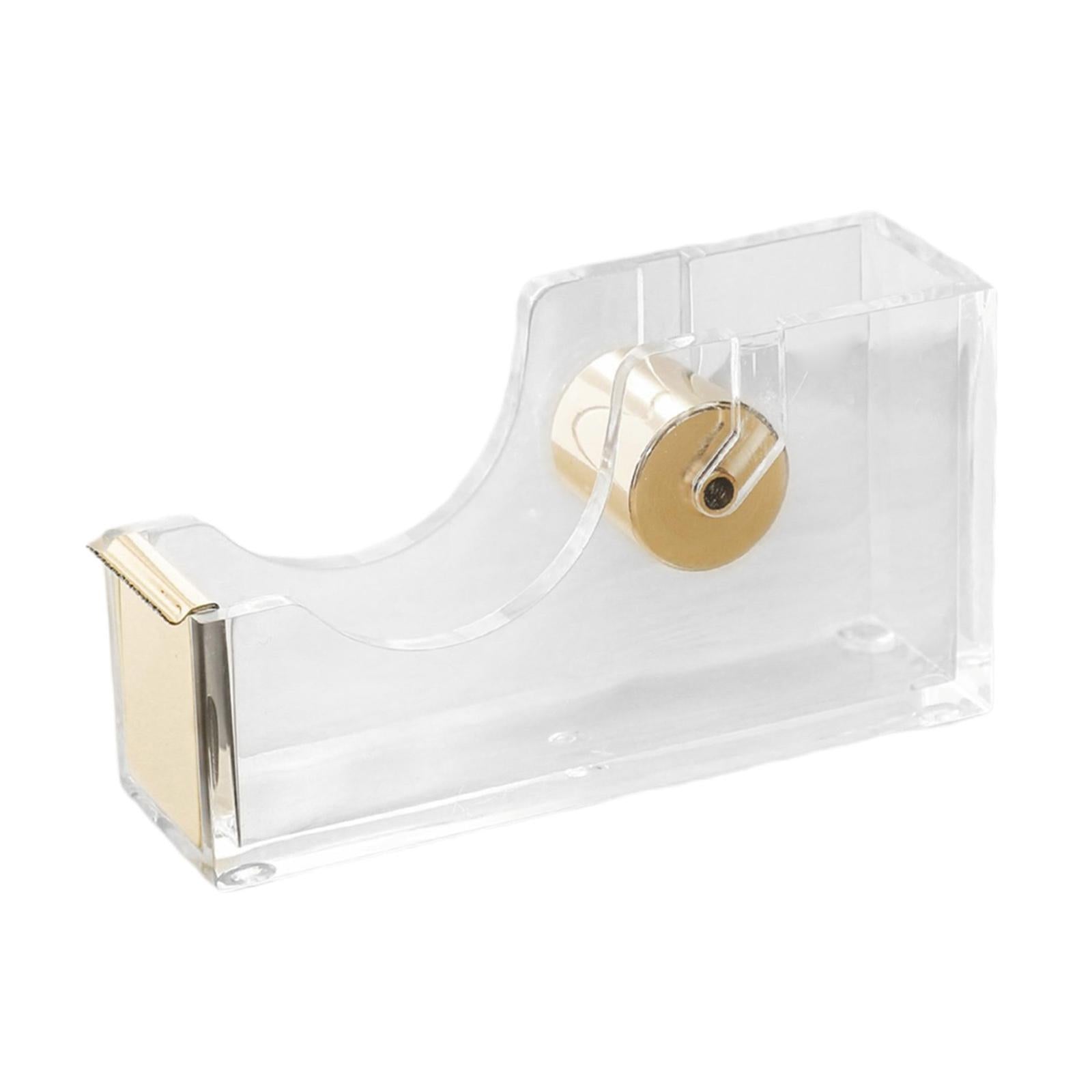 Tape Dispenser Acrylic Stationery Available Adhesive Organization for School Golden