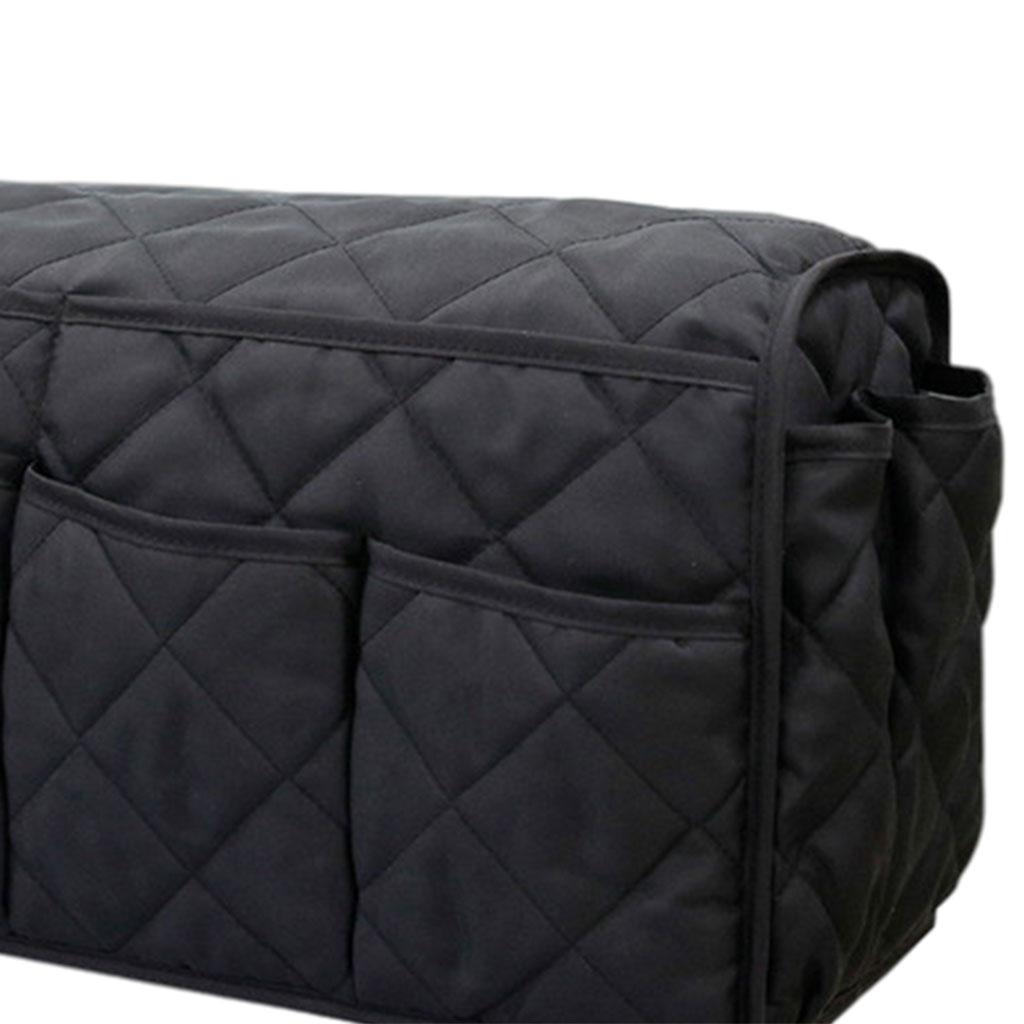 14 Pockets Sofa Armrest Organizer Hanging Storage Bag for Magazine DVD Phone Black