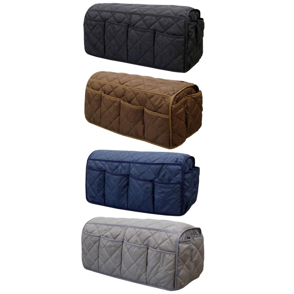 14 Pockets Sofa Armrest Organizer Hanging Storage Bag for Magazine DVD Phone Black