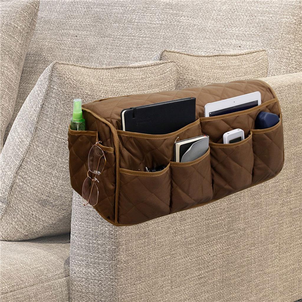 14 Pockets Sofa Armrest Organizer Hanging Storage Bag for Magazine DVD Phone Coffee