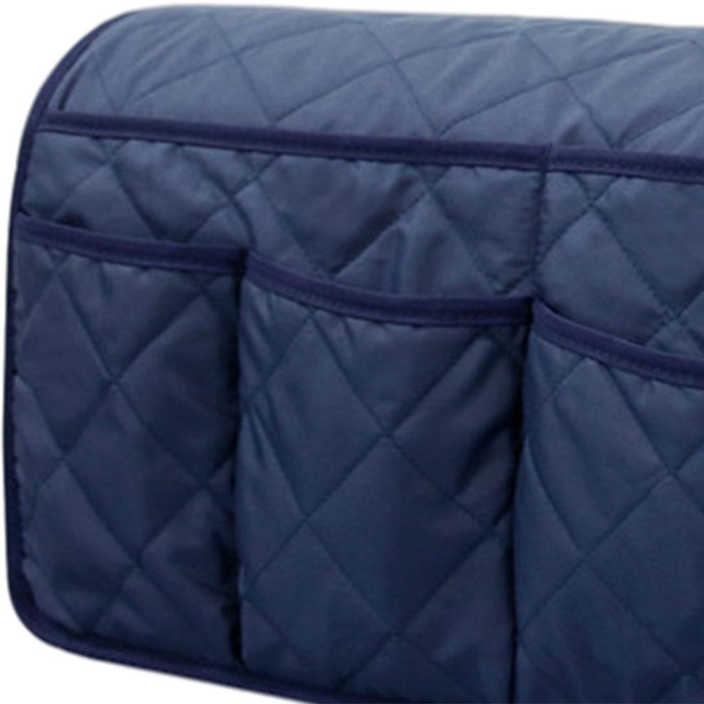 14 Pockets Sofa Armrest Organizer Hanging Storage Bag for Magazine DVD Phone Navy