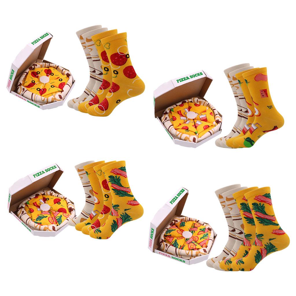 Cartoon Pizza Socks Box Costume Accessories for Girls Boys Dad Ladies Couple A