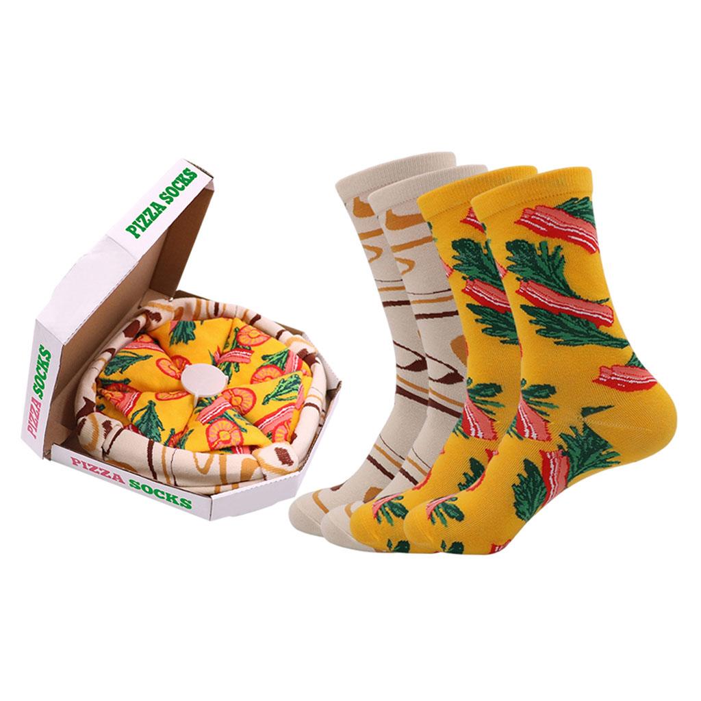 Cartoon Pizza Socks Box Costume Accessories for Girls Boys Dad Ladies Couple B