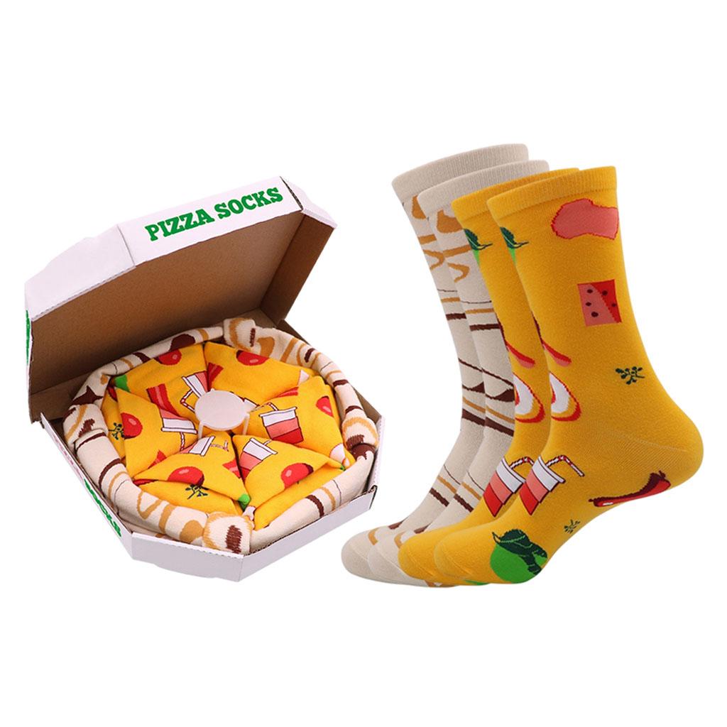 Cartoon Pizza Socks Box Costume Accessories for Girls Boys Dad Ladies Couple D