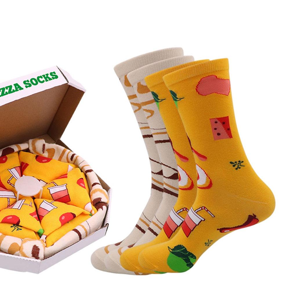 Cartoon Pizza Socks Box Costume Accessories for Girls Boys Dad Ladies Couple D