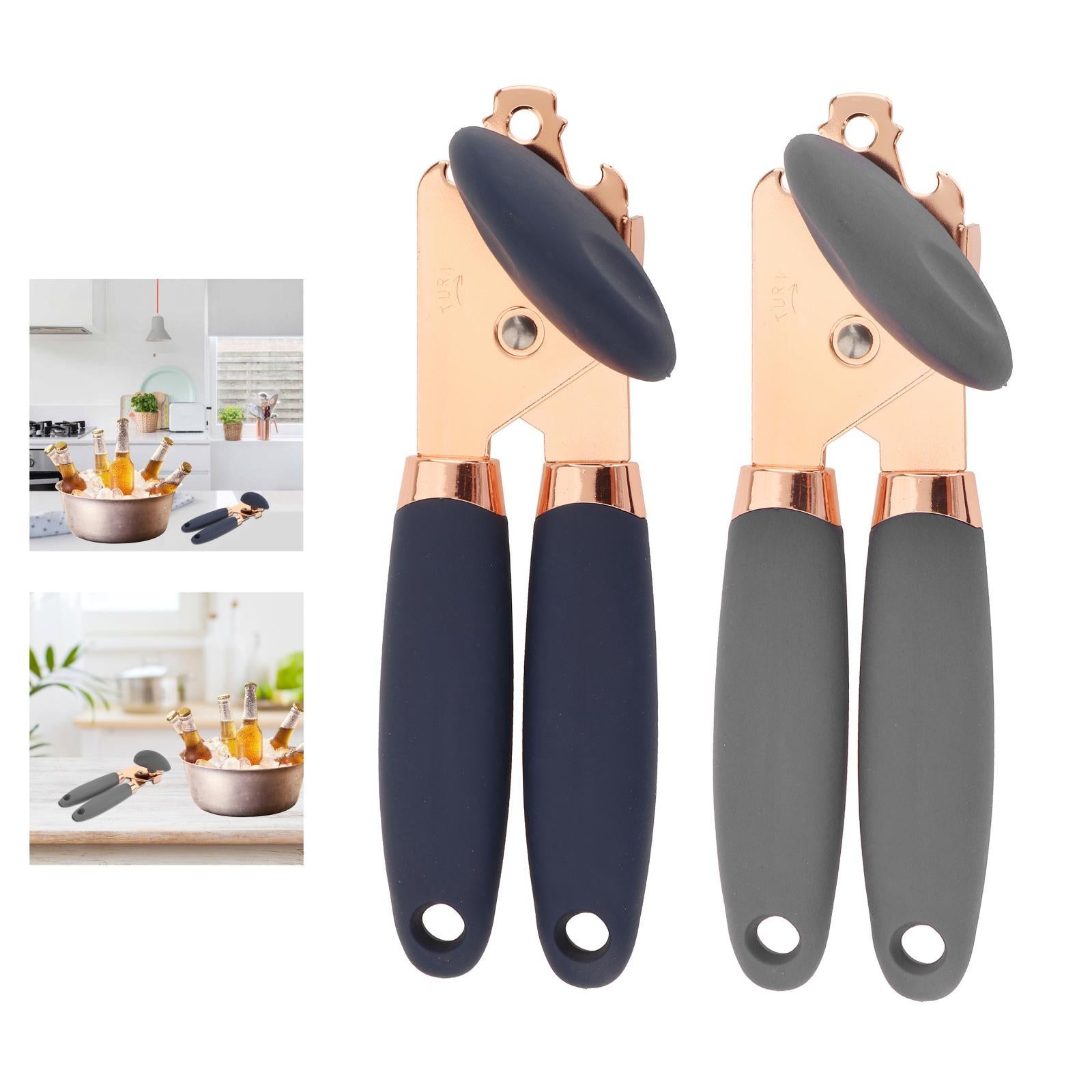 Multifunction Can Opener with Sharp Blade Durable for Chef Bee Elderly blue