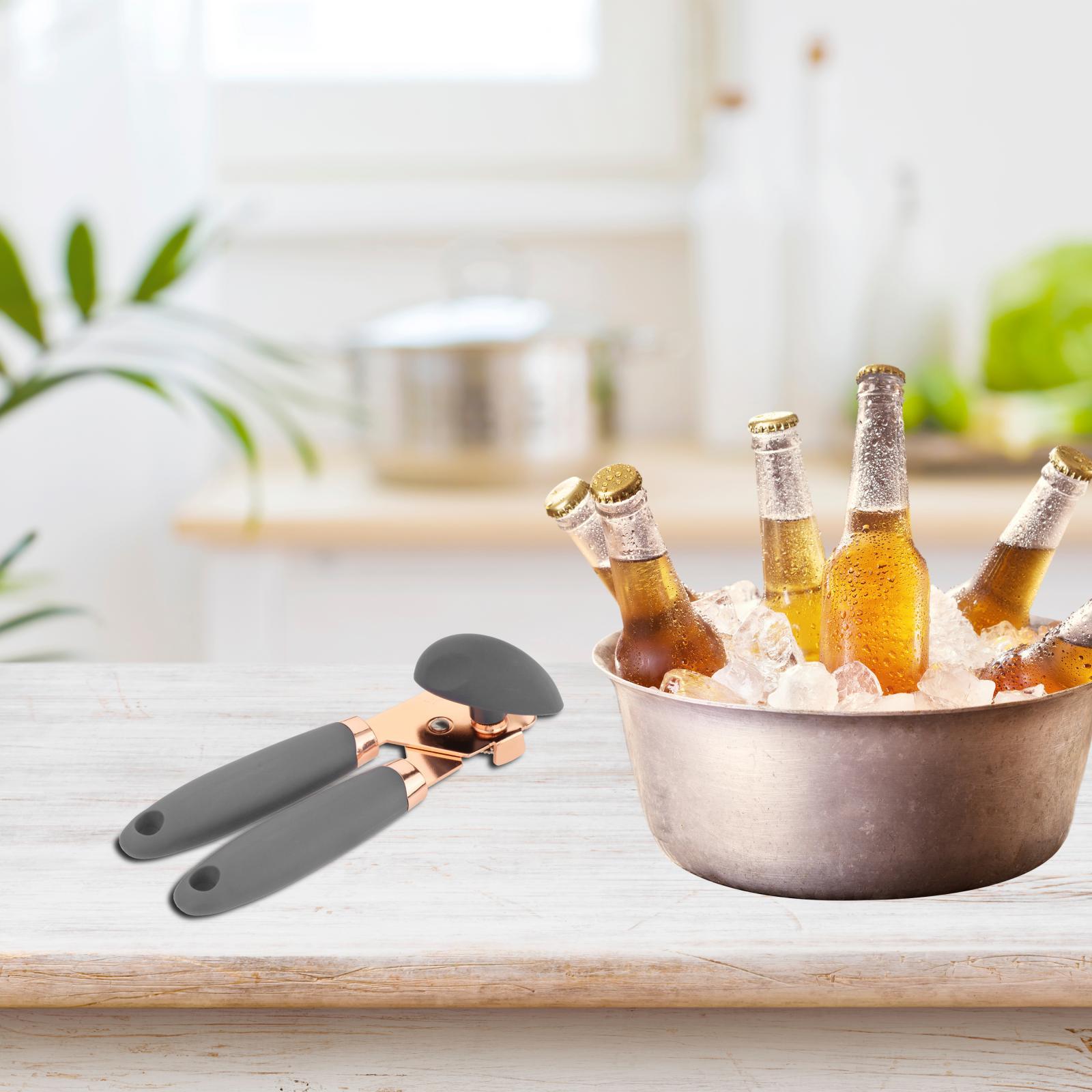 Multifunction Can Opener with Sharp Blade Durable for Chef Bee Elderly gray