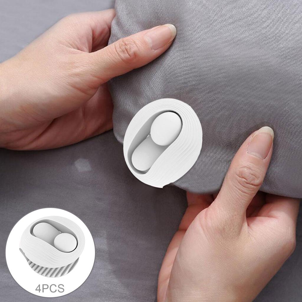 Bed Cover Grippers Fasteners Clips Slip-Resistant for Winter Quilts Clothes white