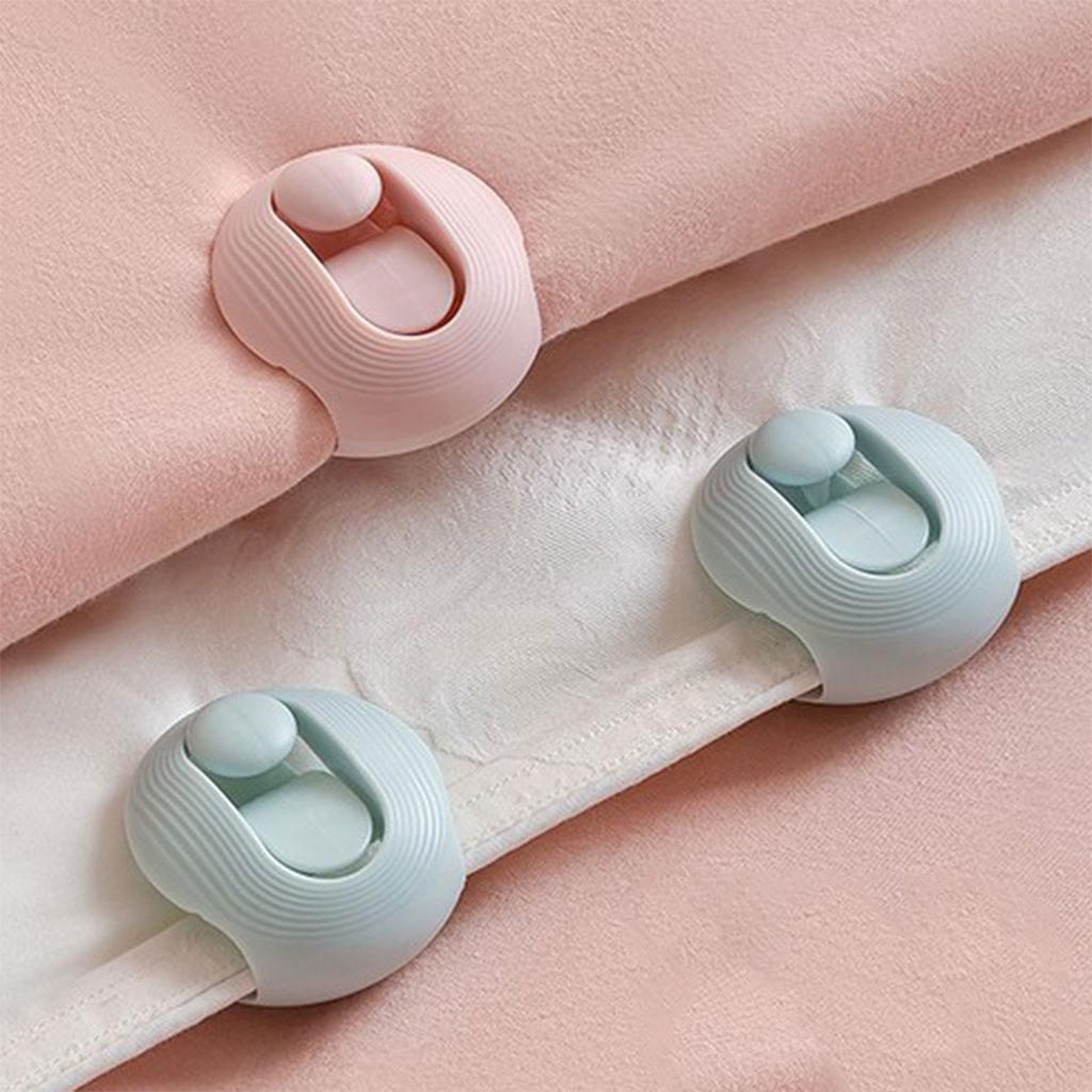 Bed Cover Grippers Fasteners Clips Slip-Resistant for Winter Quilts Clothes dark pink