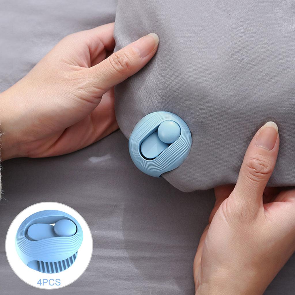 Bed Cover Grippers Fasteners Clips Slip-Resistant for Winter Quilts Clothes blue