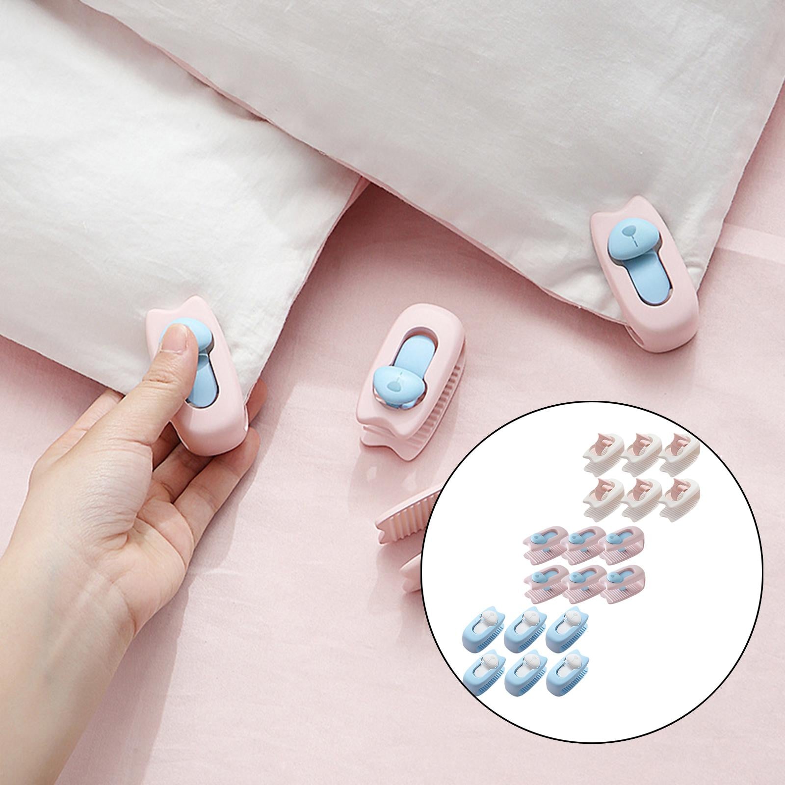 Non-Slip Duvet Cover Clips Blanket Clip Bed Cover Curtain Clips Light Pink