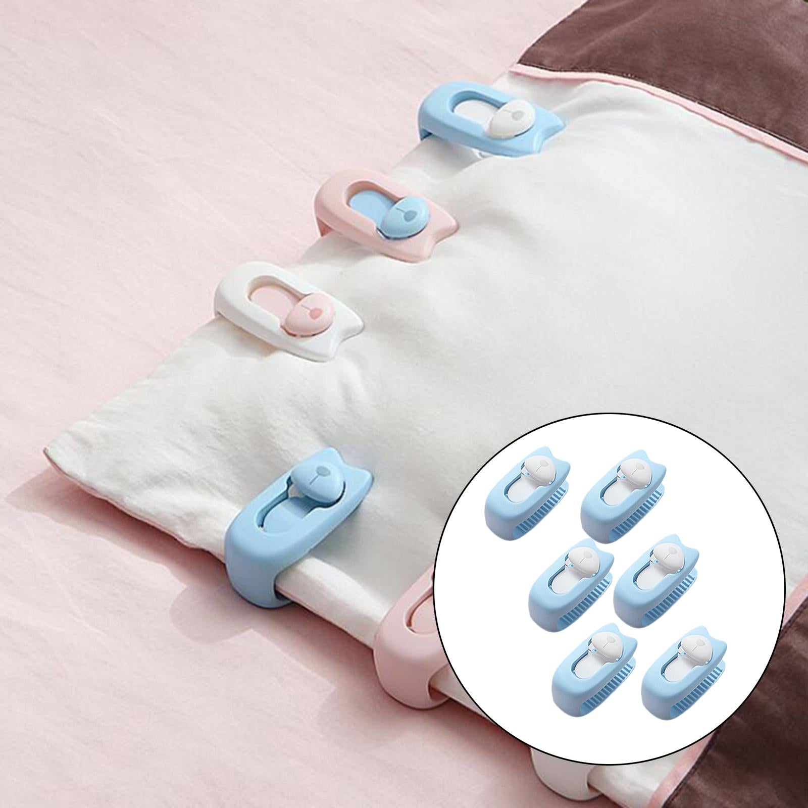Non-Slip Duvet Cover Clips Blanket Clip Bed Cover Curtain Clips Blue