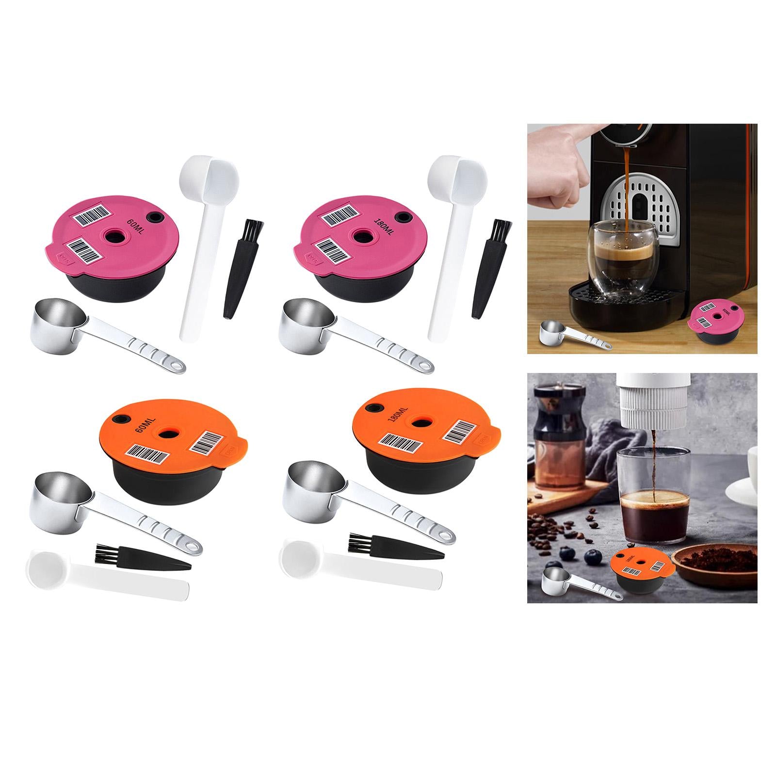 Espresso Coffee Capsules Brush Spoon Set for TAS5552UC/05 Coffee Machine Orange 60ML