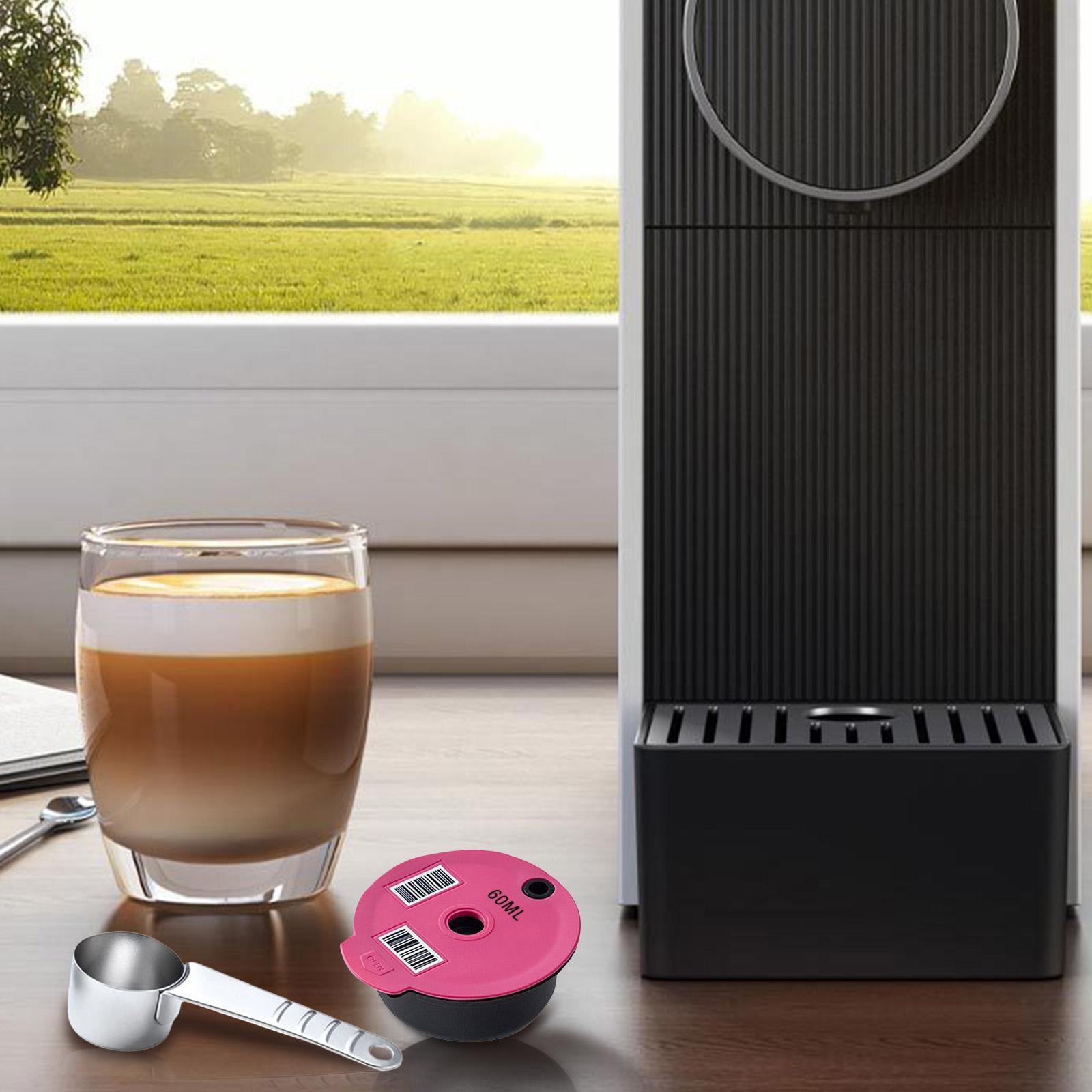 Espresso Coffee Capsules Brush Spoon Set for TAS5552UC/05 Coffee Machine Pink 60ML
