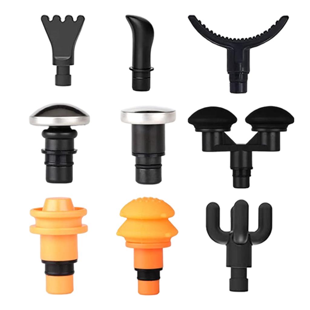 9x Massage Gun Heads Plug-N-Play Massager Tools Point Vibration