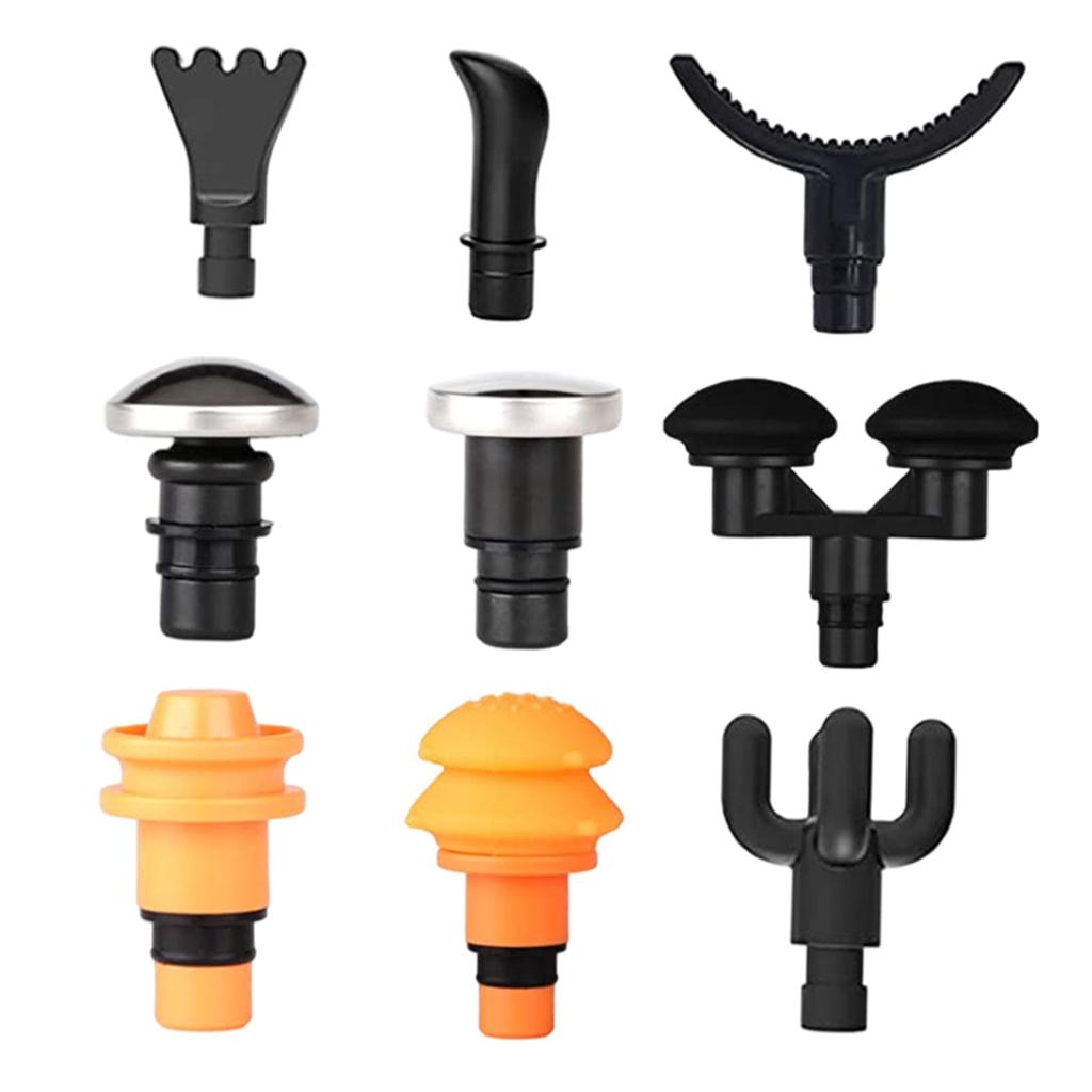 9x Massage Gun Heads Plug-N-Play Massager Tools Point Vibration