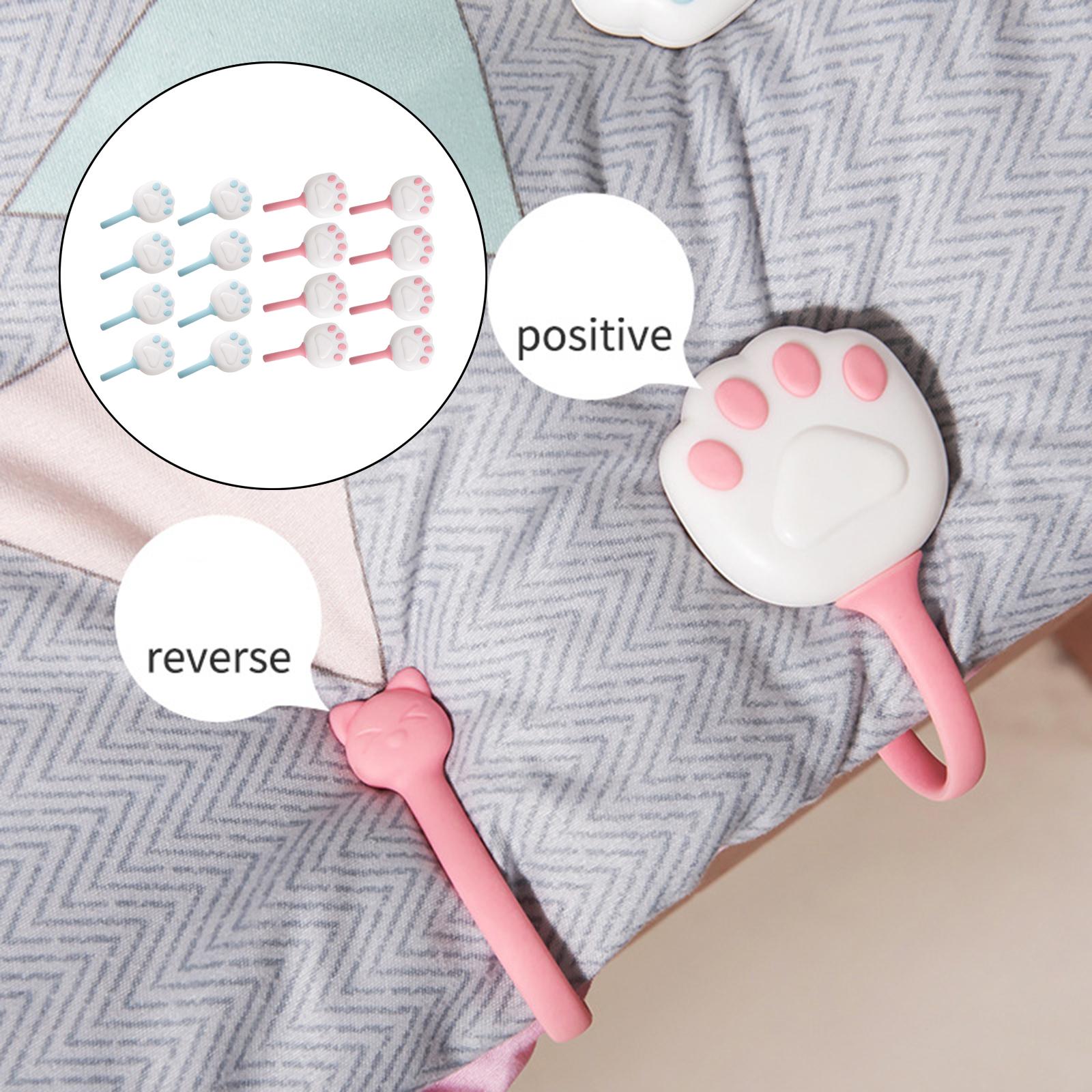 8Pcs Non-Slip Quilt Fixer Clip Quilt Clips Holder Fastener for Bed Duvet Pink