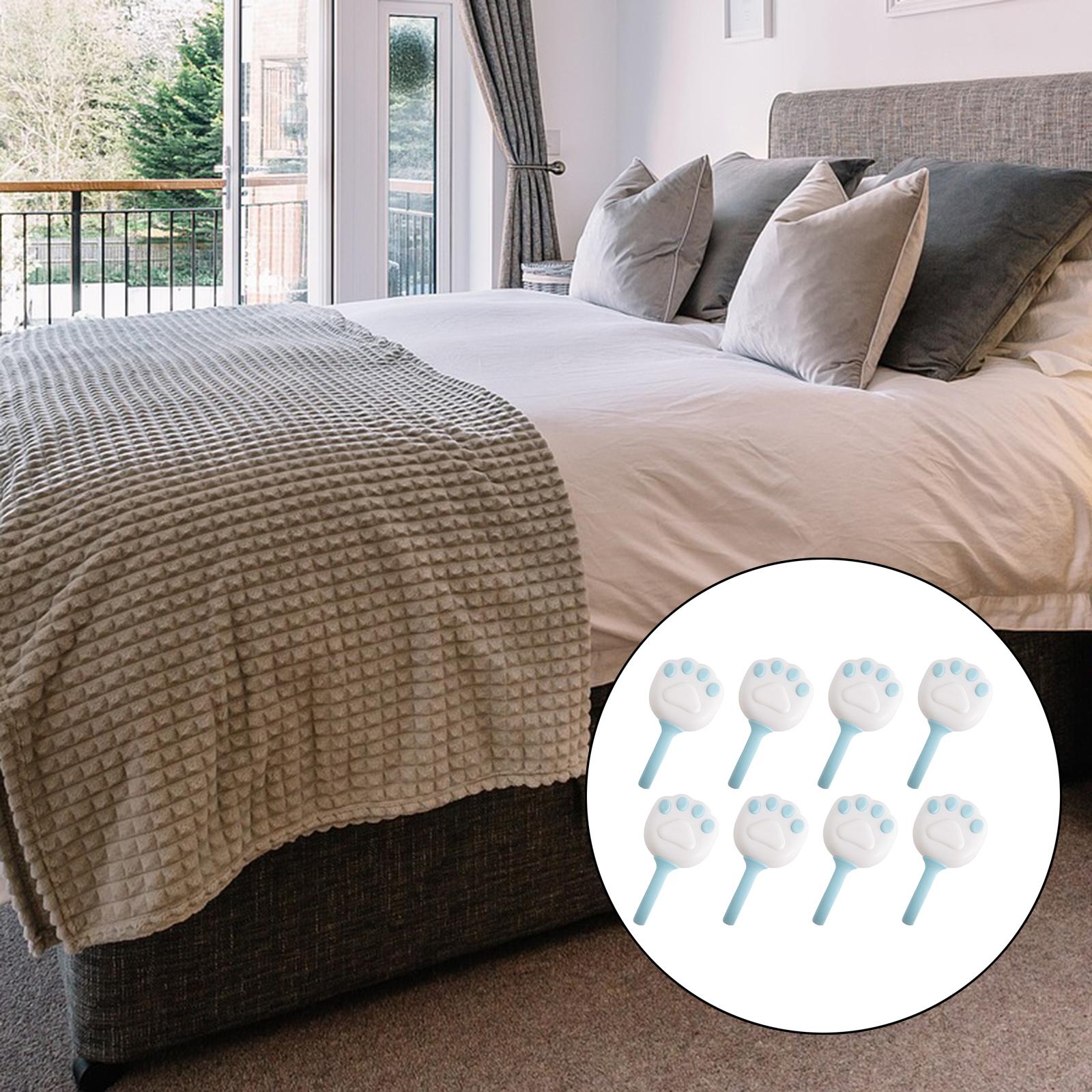 8Pcs Non-Slip Quilt Fixer Clip Quilt Clips Holder Fastener for Bed Duvet Blue