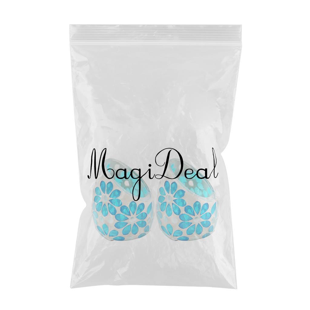 2Pcs Mosaic Candle Holders Tea Light Candelabra Home Table Decor Sky Blue