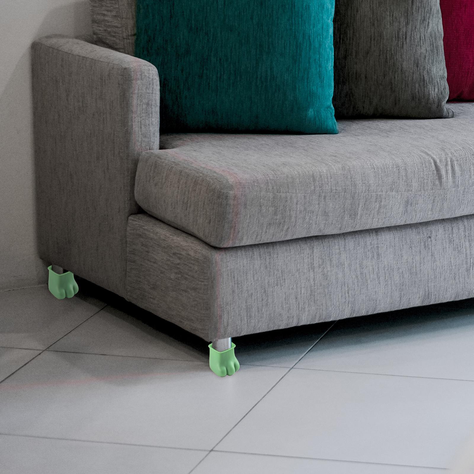 12x Silicone Table Feet Covers Prevent Floor Scratches Green Square M