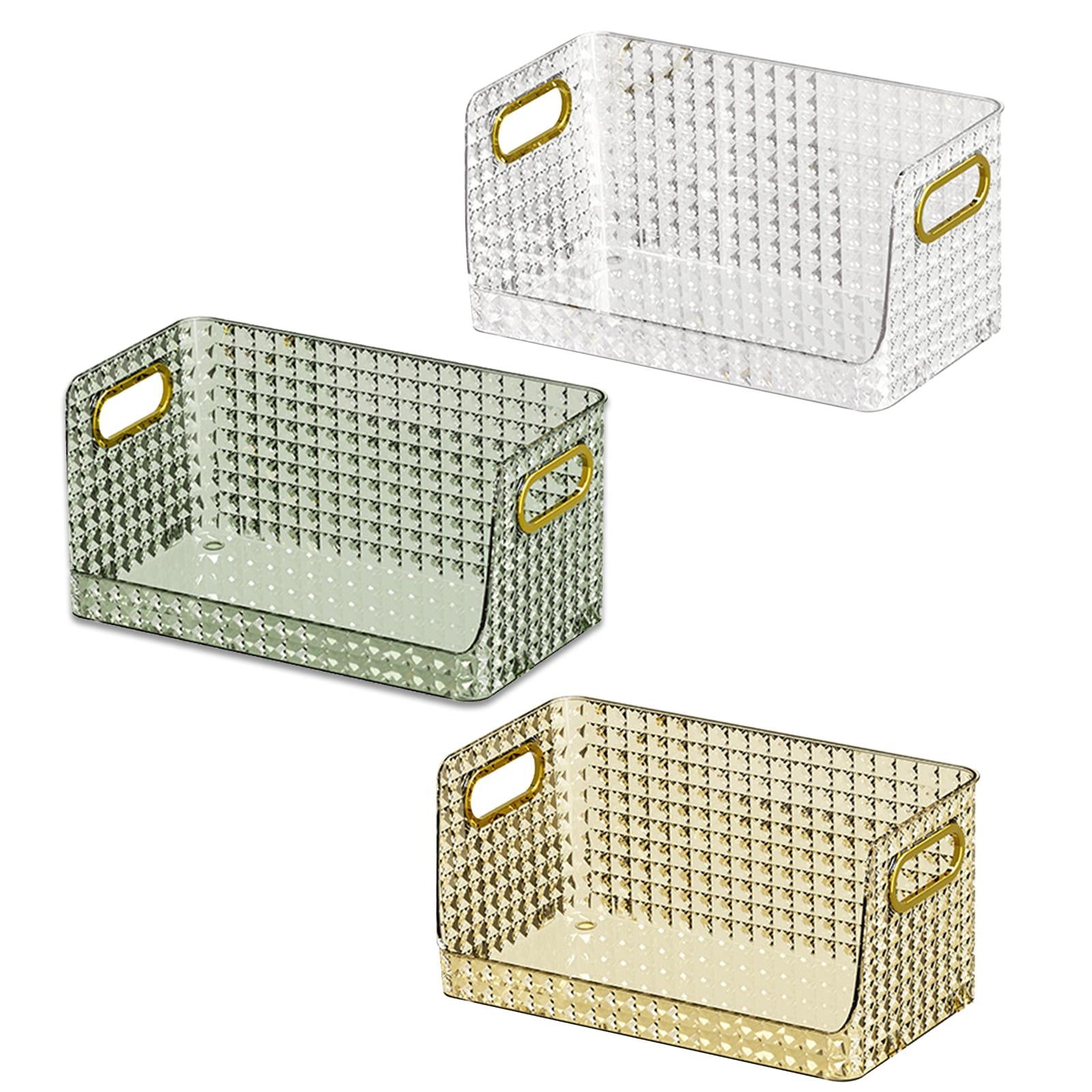 Storage Bin Multifunctional Stackable Open for Kitchen Refrigerator Pantry Transparent
