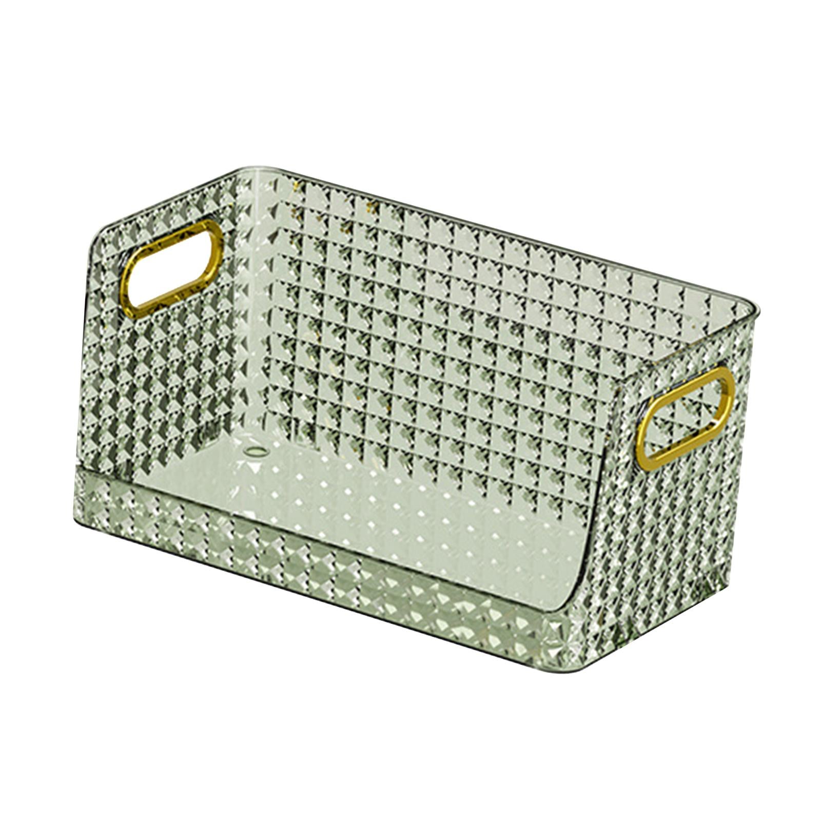 Storage Bin Multifunctional Stackable Open for Kitchen Refrigerator Pantry Green