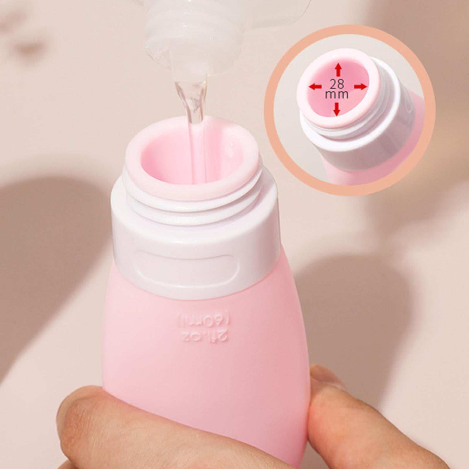 Silicone Travel Bottle Empty Refillable for Cosmetic Body Wash Conditioner White