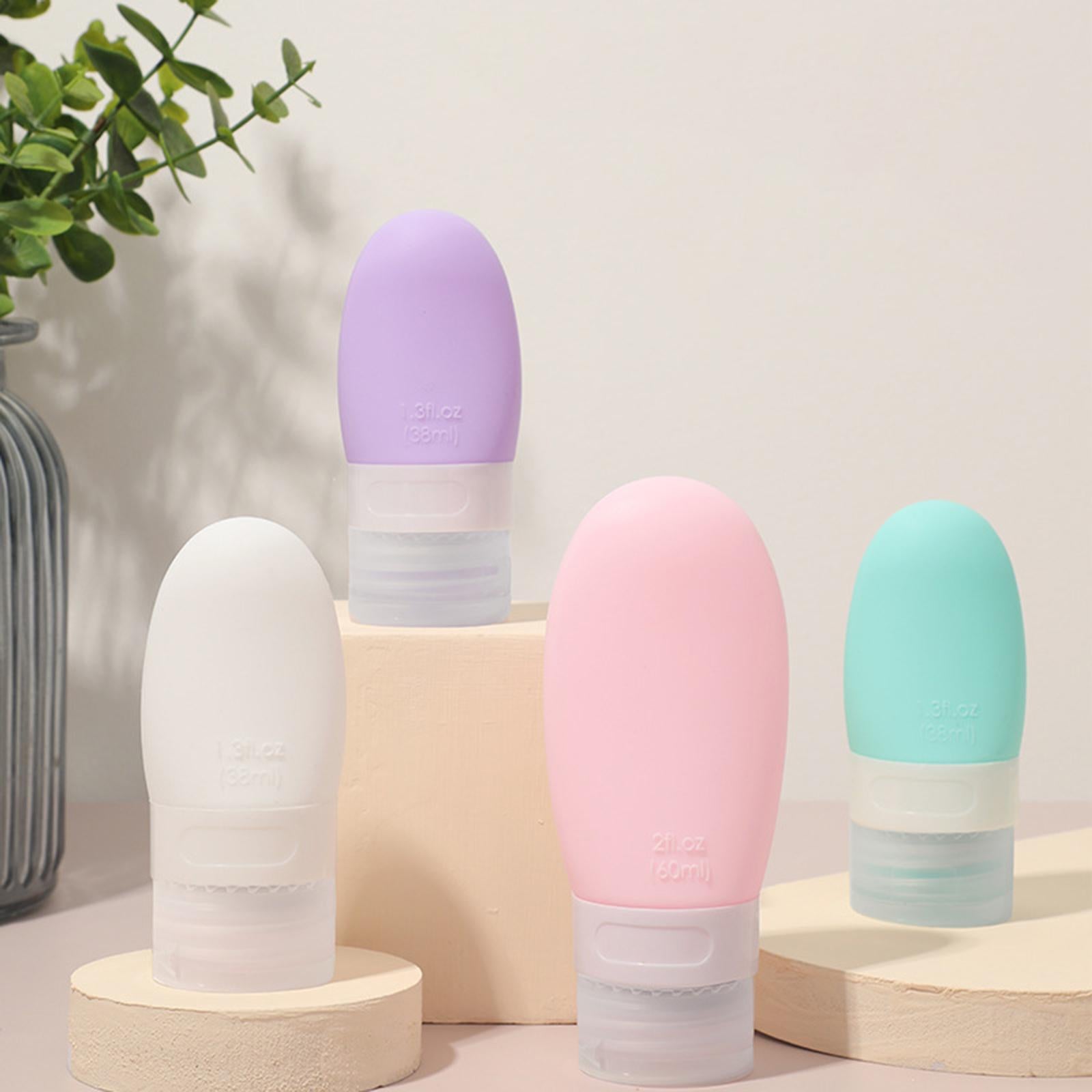 Silicone Travel Bottle Empty Refillable for Cosmetic Body Wash Conditioner White